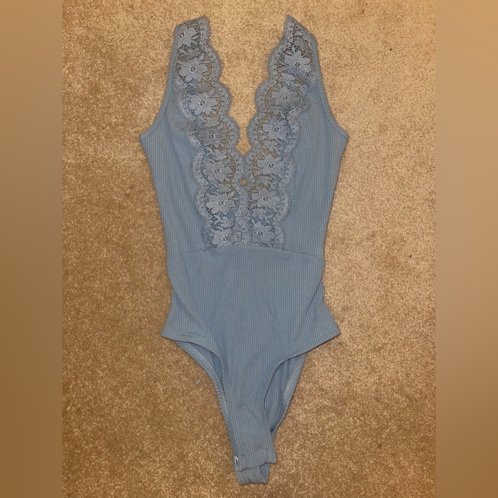 TOPSHOP new with tags blue lace bodysuit